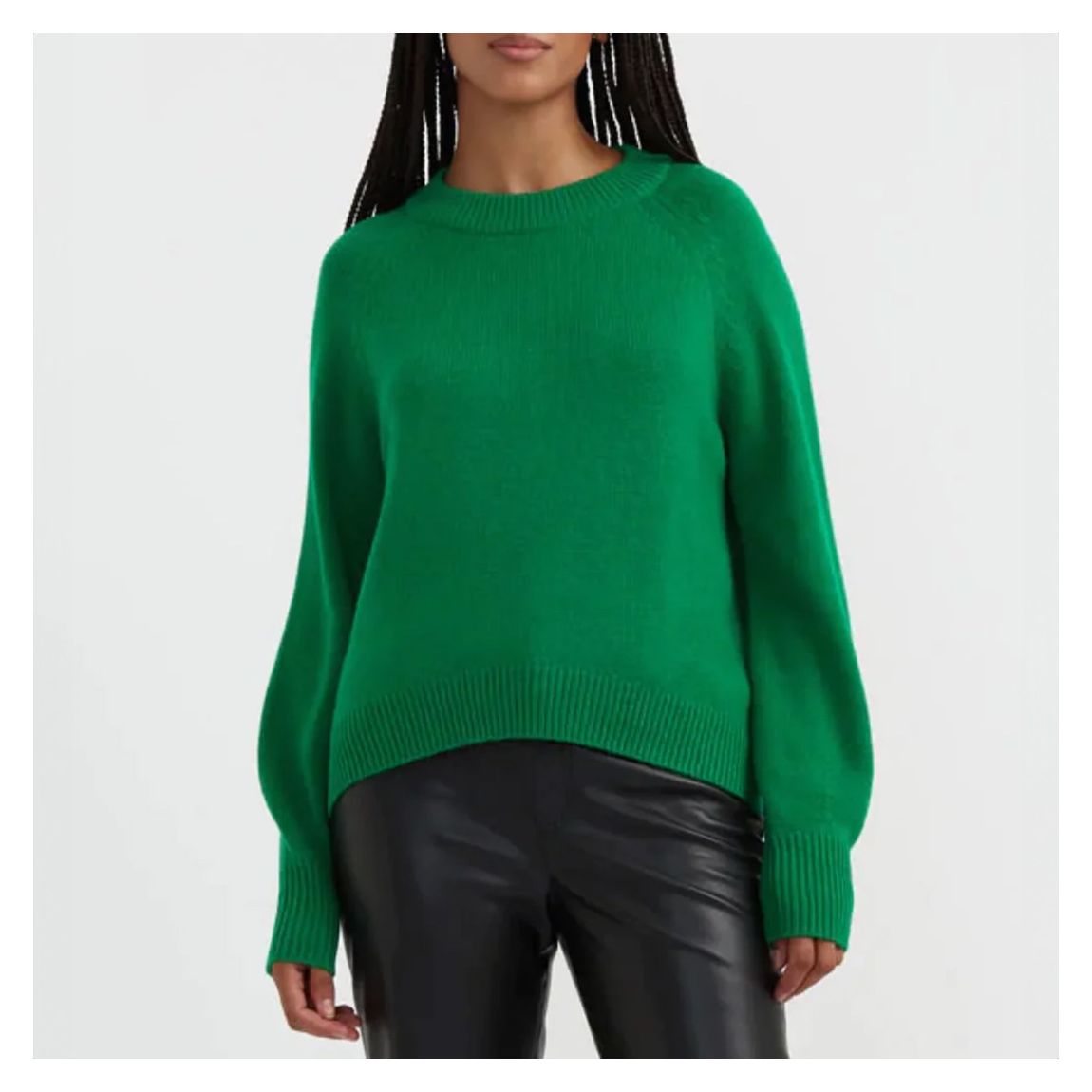 Green Oversized Saddle Sleeve Sweater main product photo