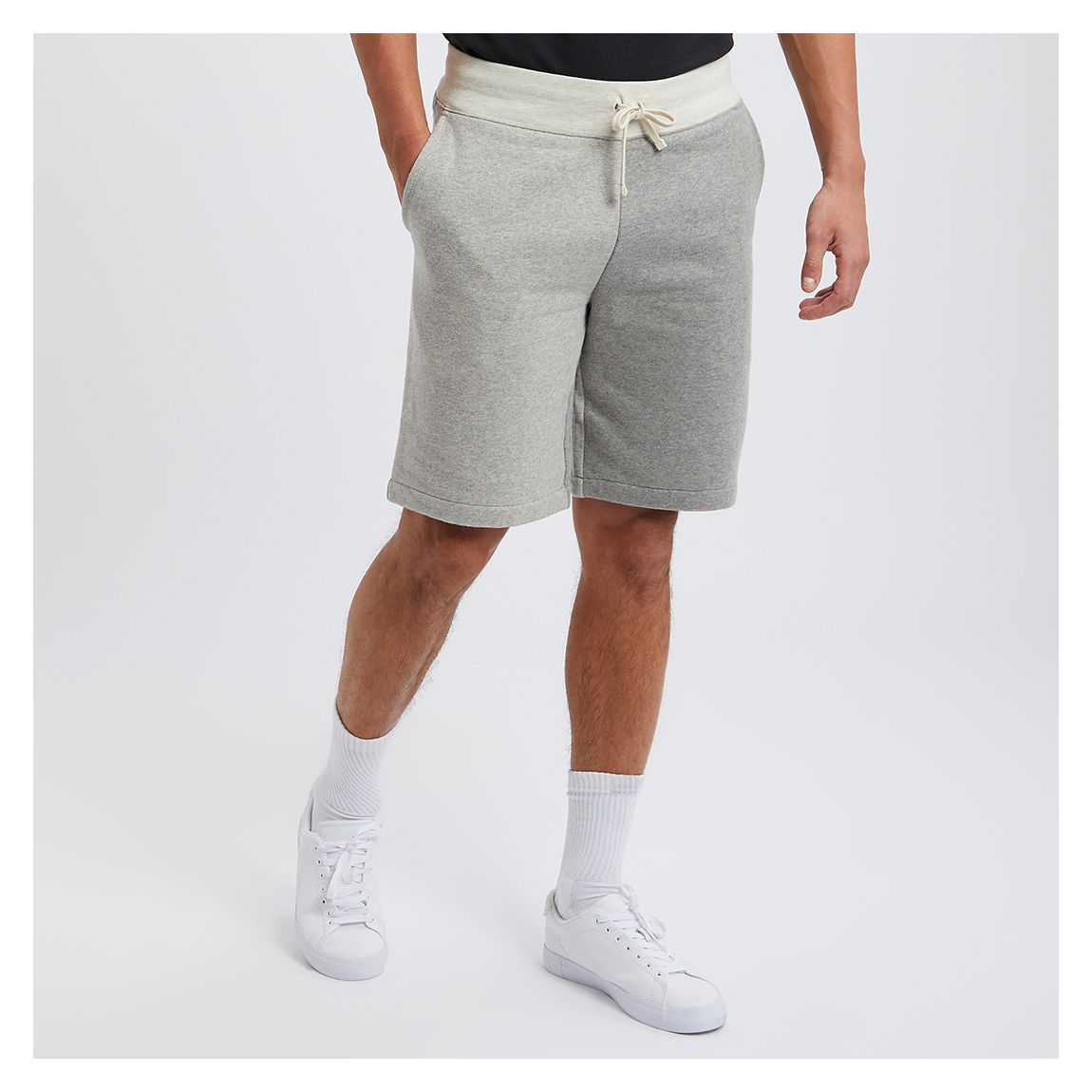 Grey Fleece Cotton Blend Shorts main product photo