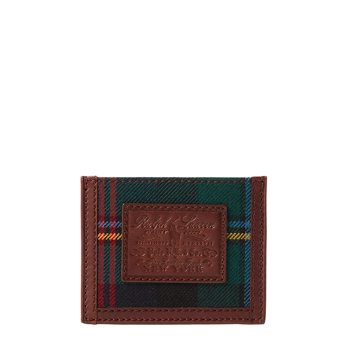 Tartan Wool Leather Card Holder main product photo