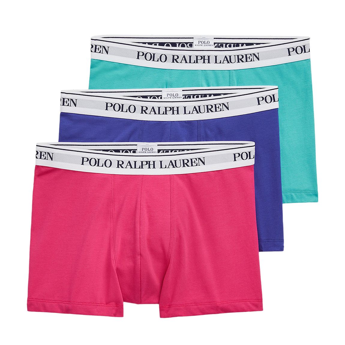 Pink/Blue/Turquoise 3 Pack Cotton Blend Stretch Boxers main product photo