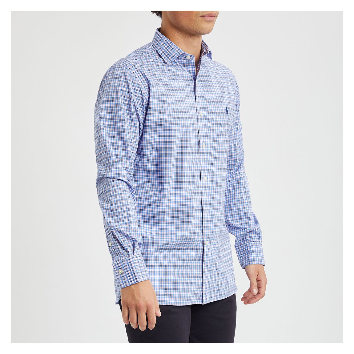 Blue Check Poplin Cotton Shirt main product photo