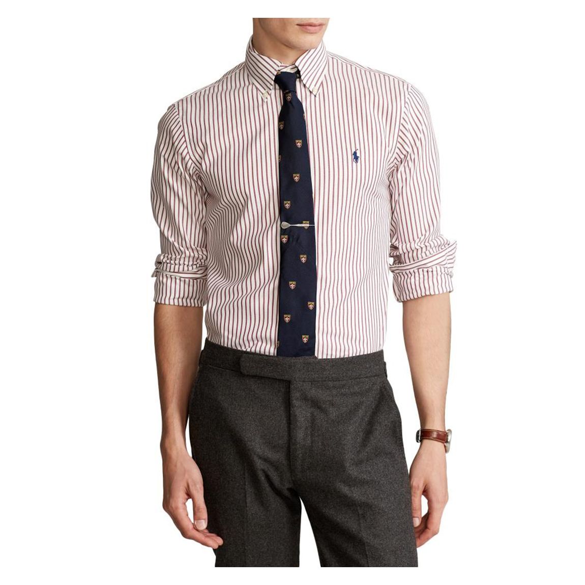 Brown/White Stripe Cotton Shirt main product photo