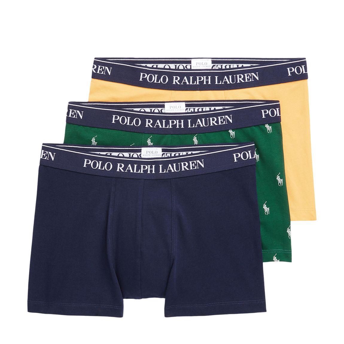 Navy/Green/Yellow 3 Pack Cotton Blend Stretch Boxers main product photo