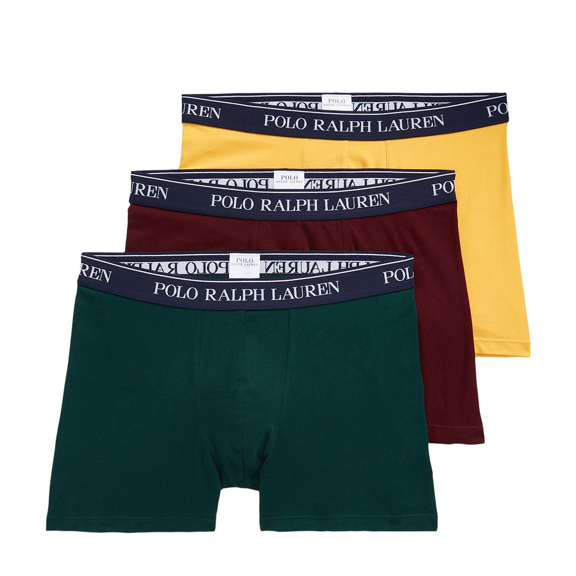 Burgundy/Green/Yellow 3 Pack Cotton Blend Stretch Boxers main product photo