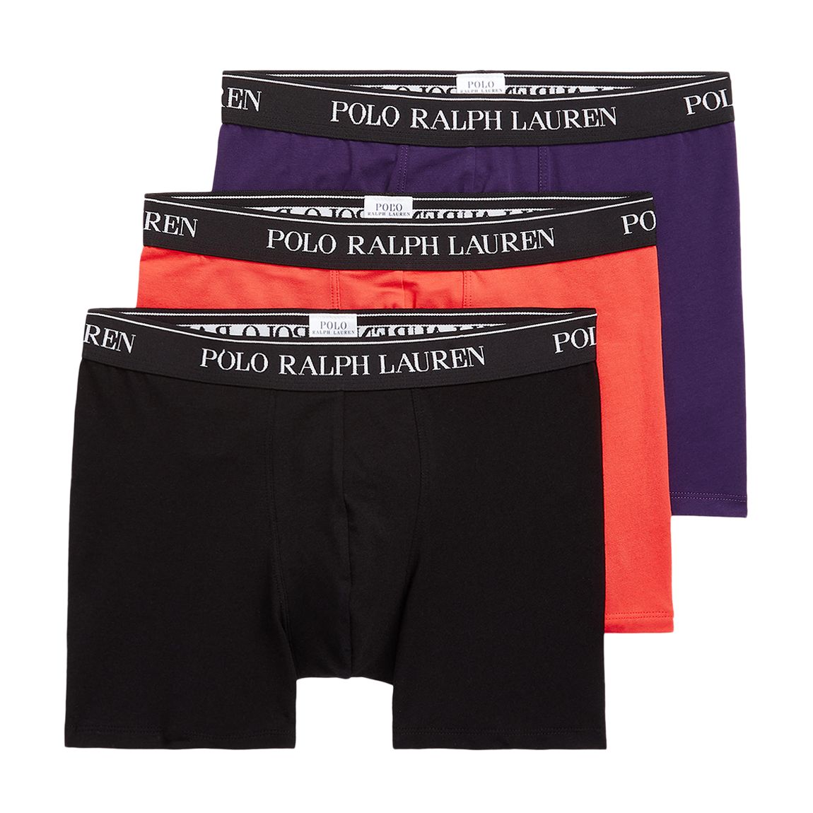 Black/Orange/Purple 3 Pack Cotton Blend Stretch Boxers main product photo