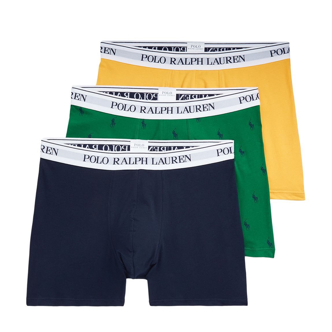 Navy/Green/Yellow 3 Pack Cotton Blend Stretch Boxers main product photo