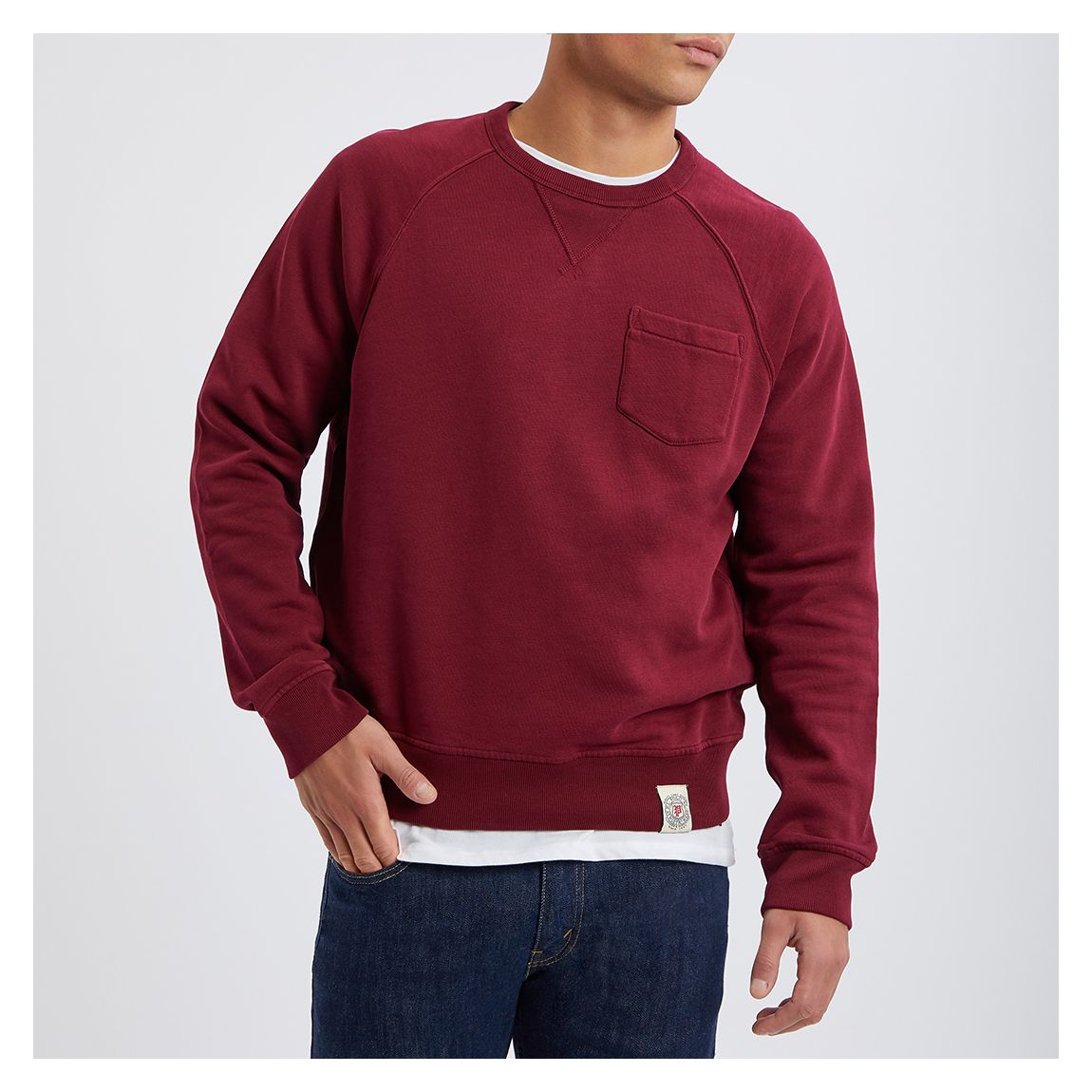 Dark Red Cotton Blend Sweatshirt main product photo