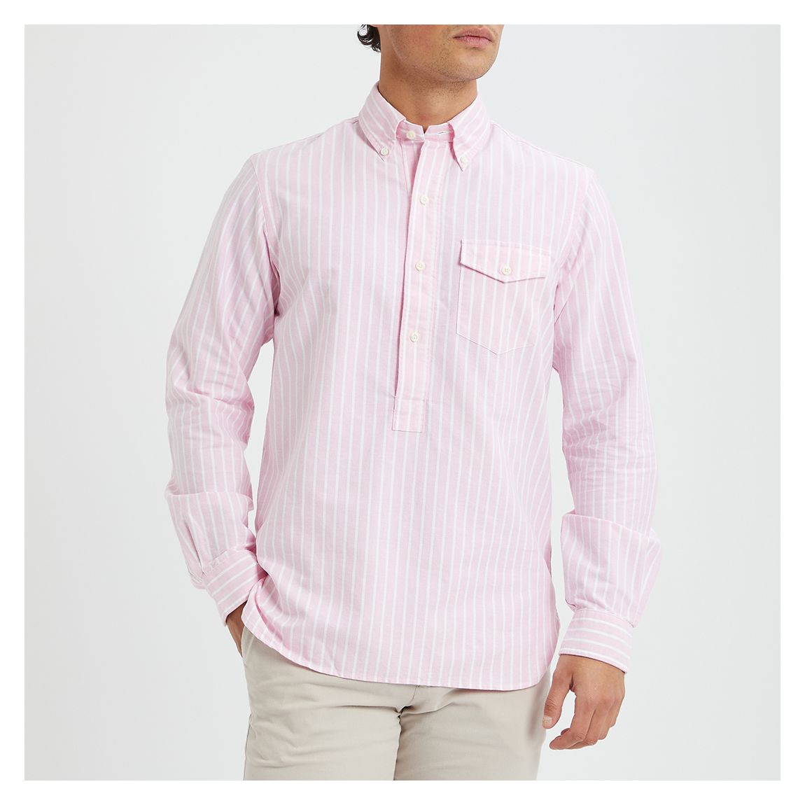 Pink Classic Oxford Stripe Cotton Shirt main product photo