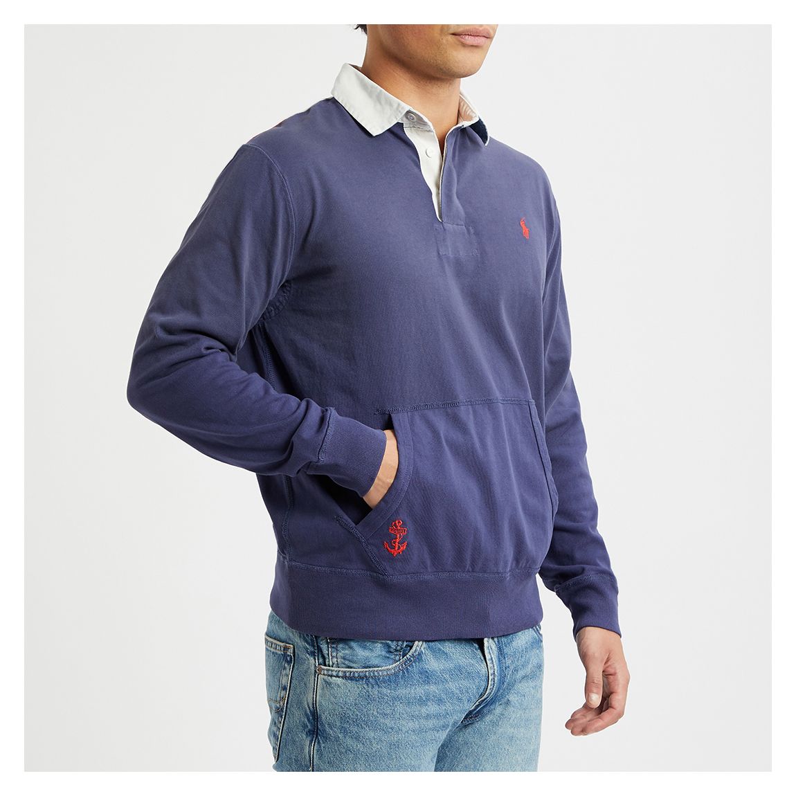 Navy Flag-Patch Rugby Shirt main product photo