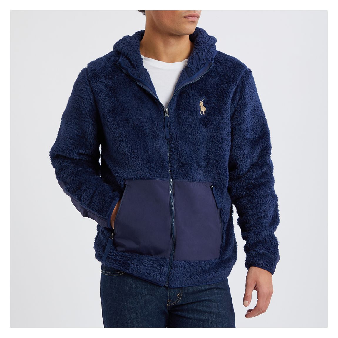 Navy Fleece Zipped Hoodie main product photo