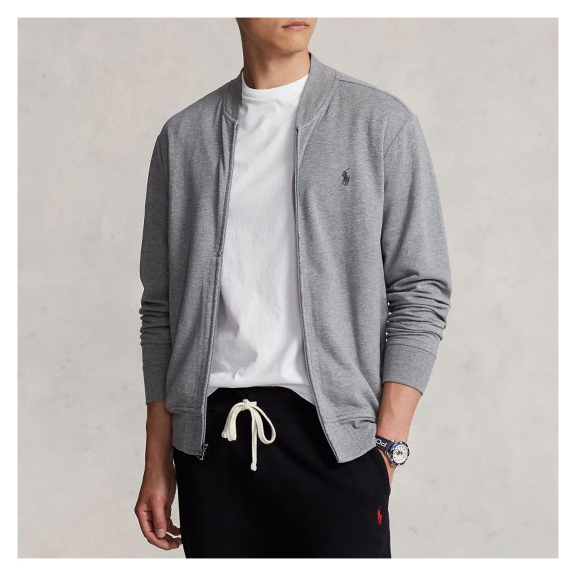 Grey Zip Cotton Blend Jacket main product photo