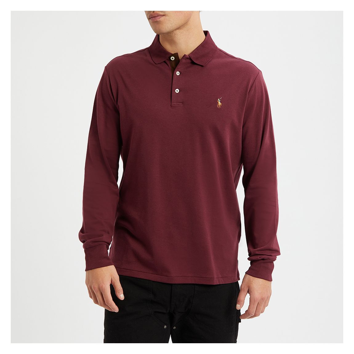 Dark Red Pima Cotton Polo Shirt main product photo