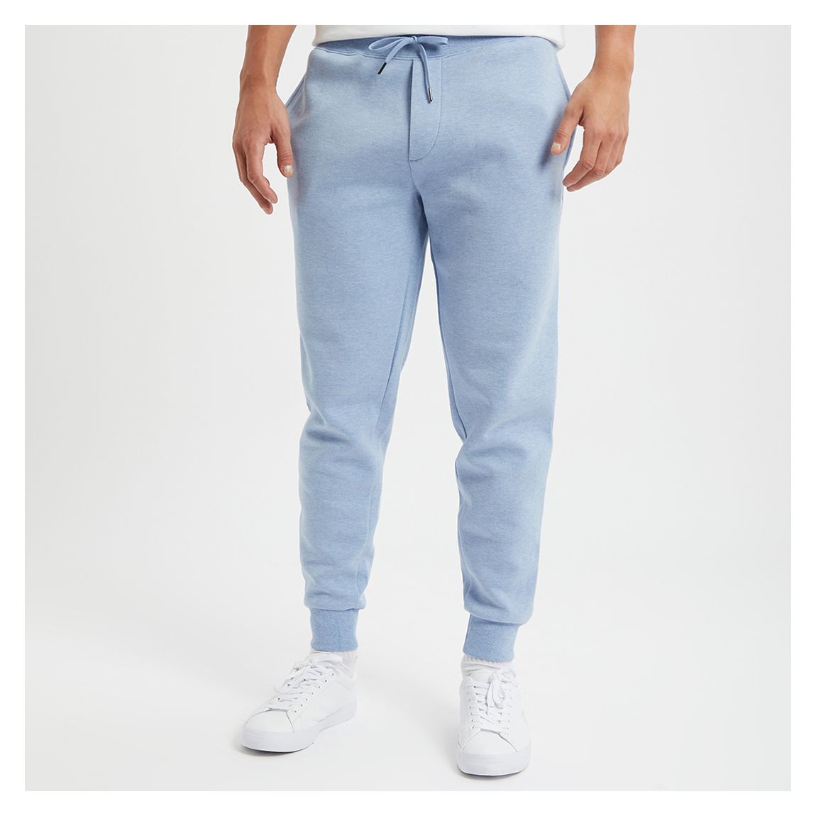 Blue Drawstring Cotton Blend Joggers main product photo