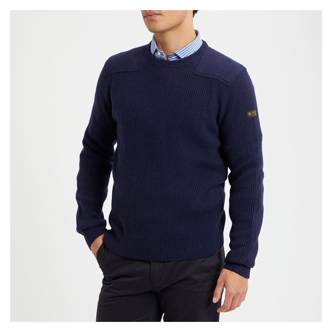 Navy Ribbed Wool Jumper main product photo