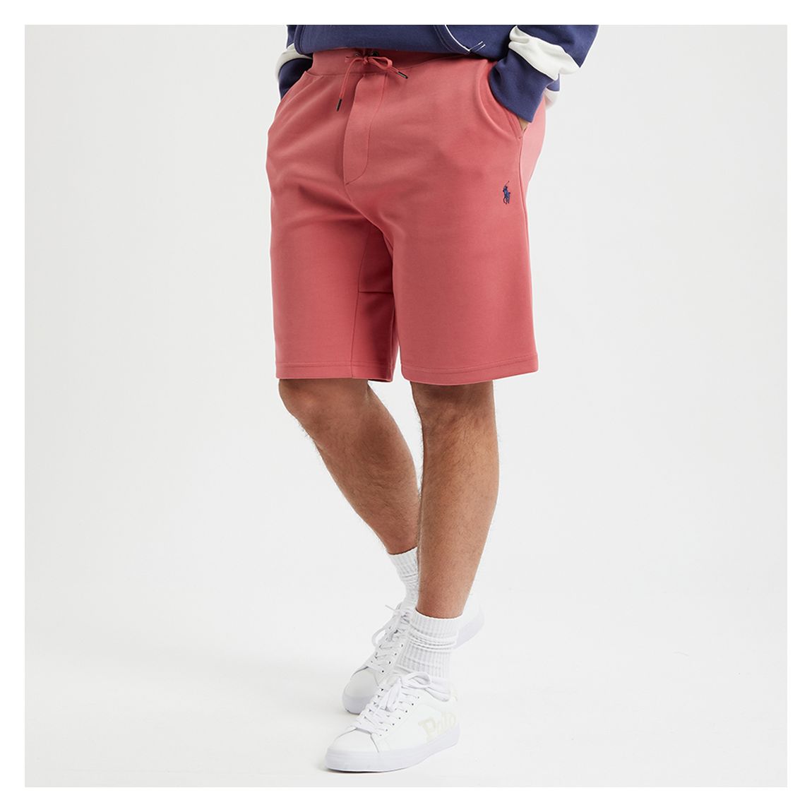 Coral Drawstring Cotton Blend Shorts main product photo