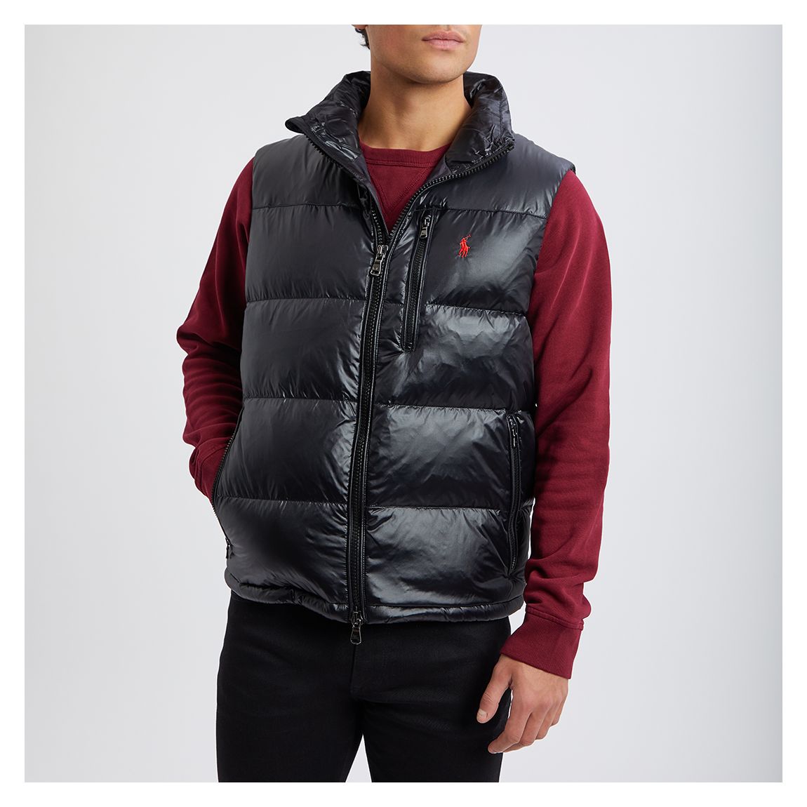 Black Glossed Down Gilet main product photo
