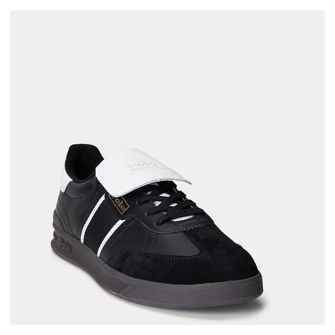 Black/White Heritage Leather Trainers main product photo