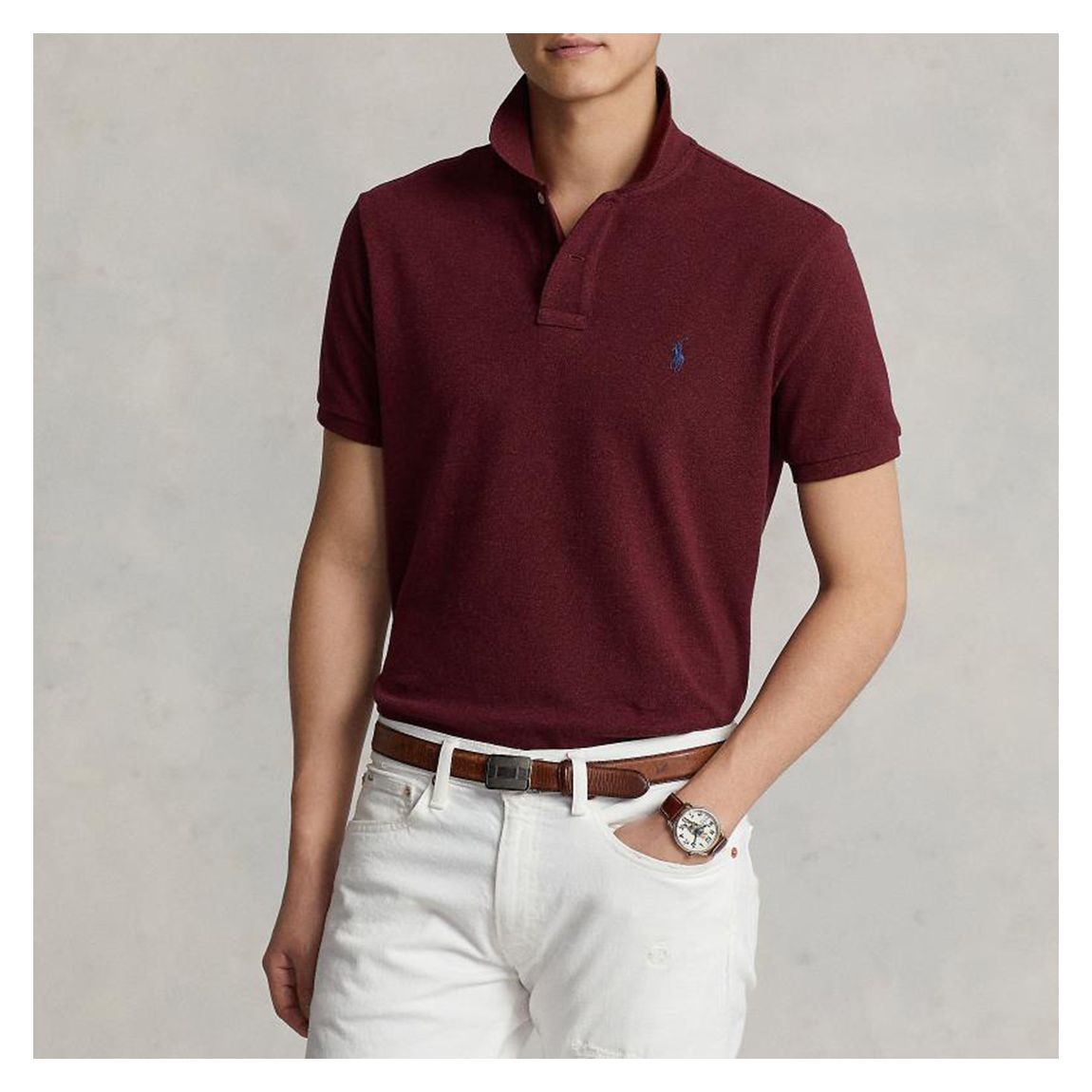 Dark Red Cotton Polo Shirt main product photo