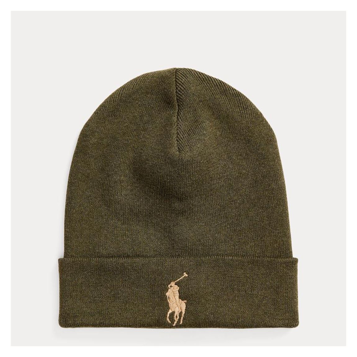 Khaki Ribbed Cotton Beanie main product photo