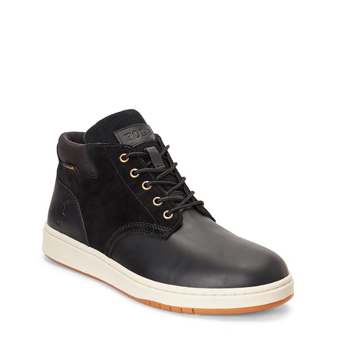 Black High Top Leather Trainers main product photo