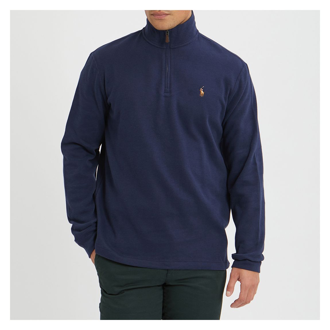 Navy Cotton Half Zip Sweatshirt main product photo