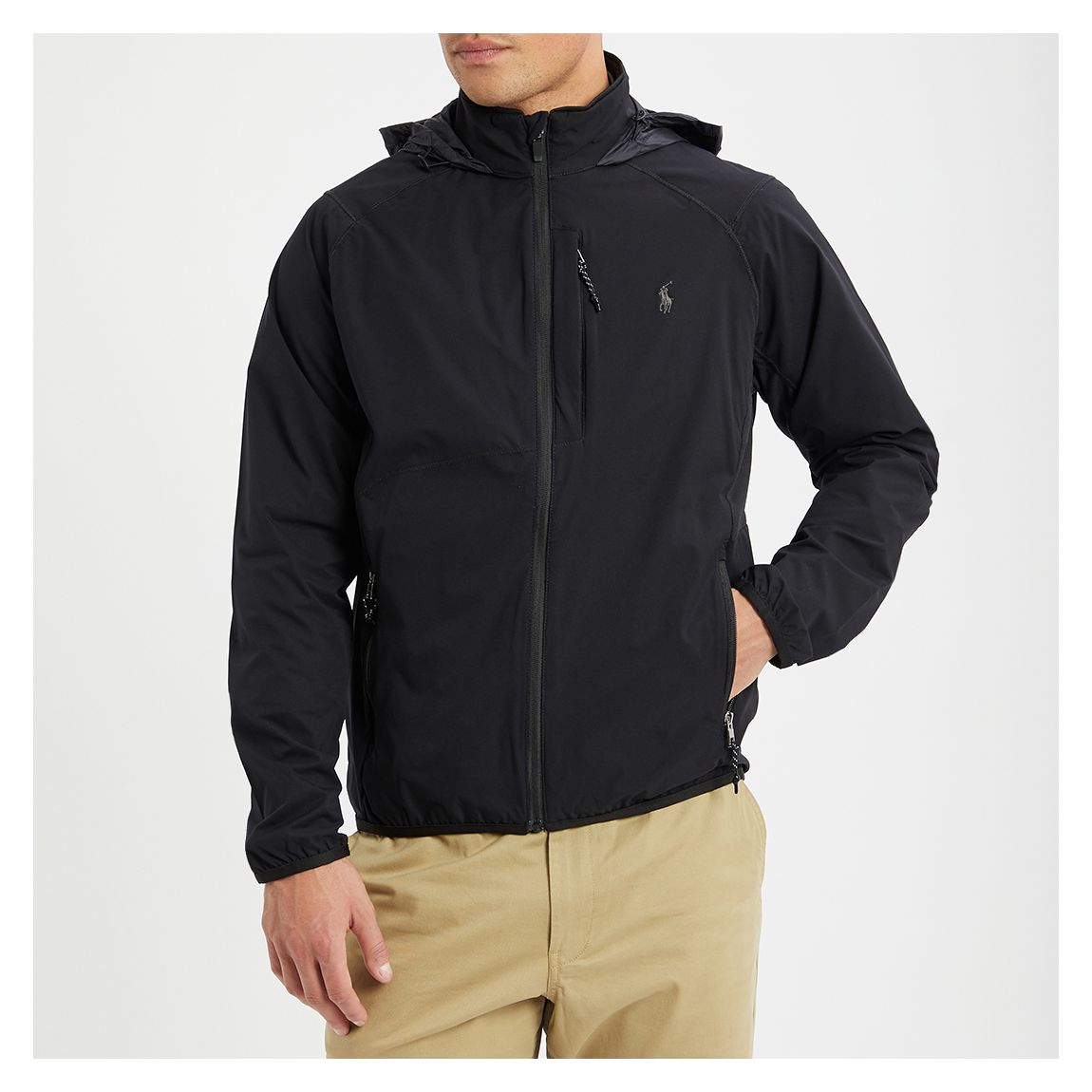 Black Glendale Packable Hooded Jacket main product photo