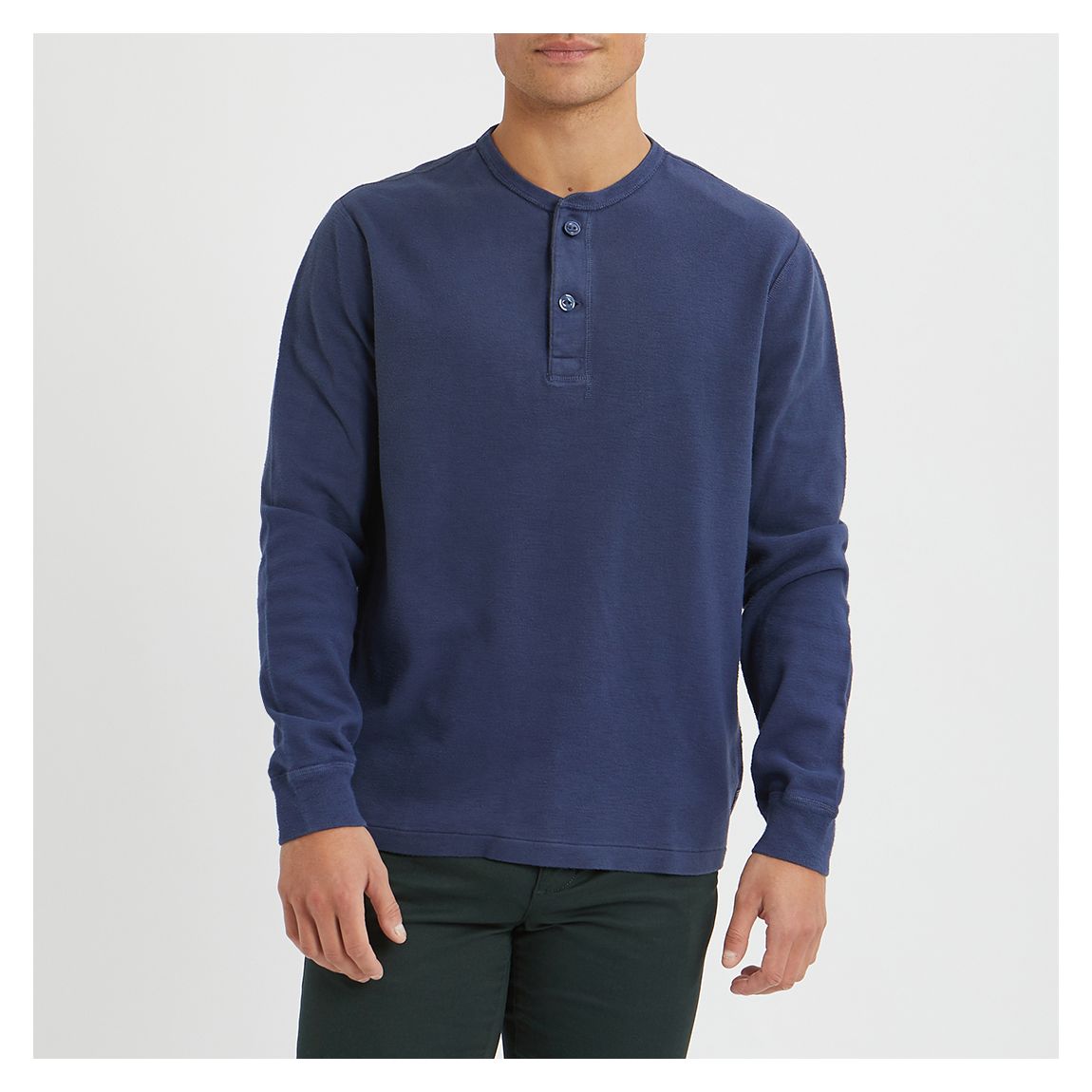 Navy Vintage Henley Shirt main product photo