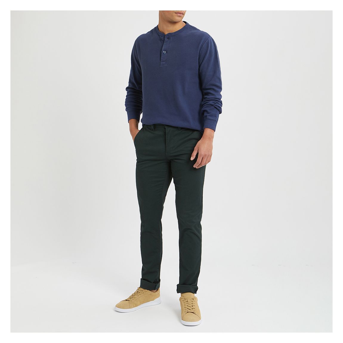 Navy Vintage Henley Shirt