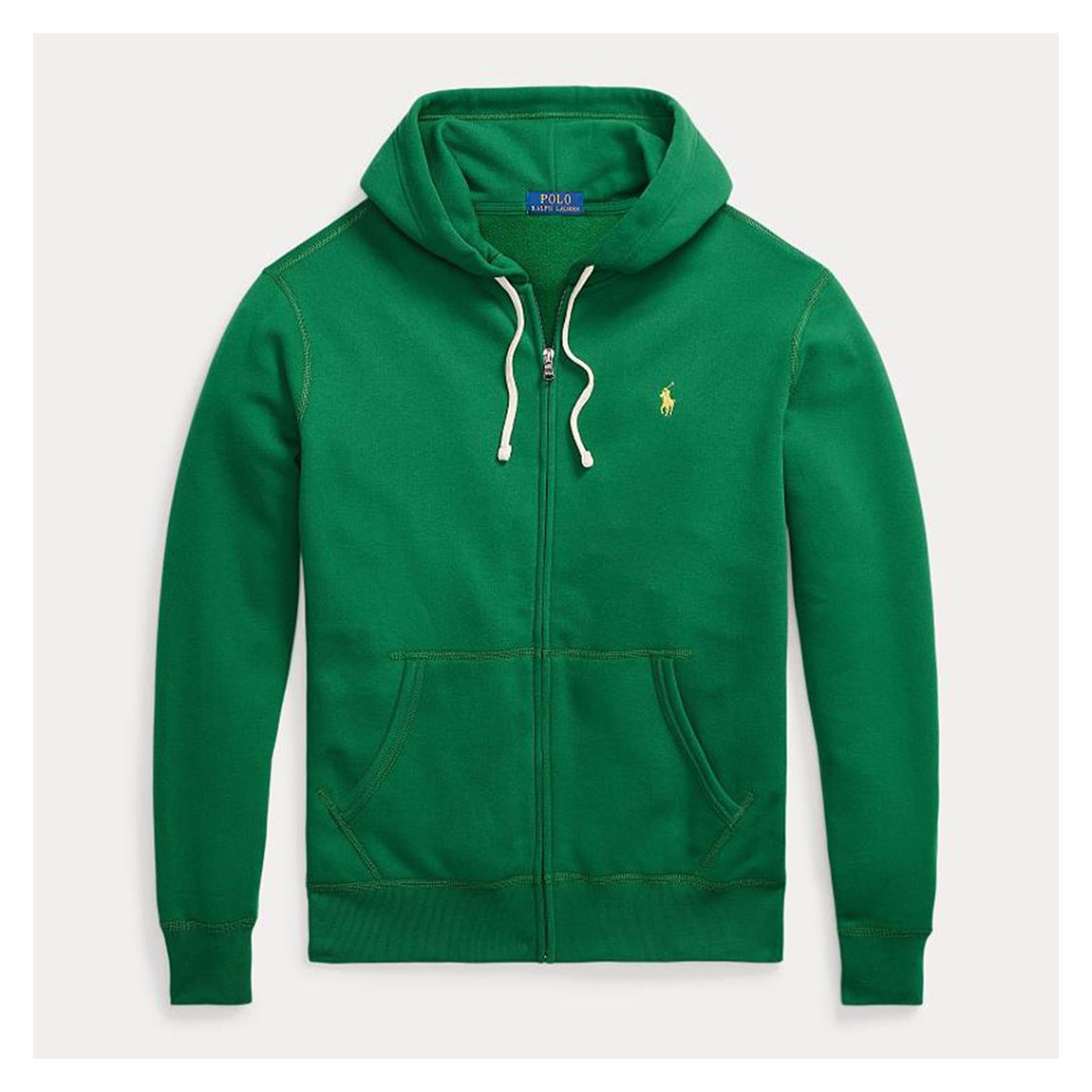 Green Zip Cotton Blend Hoodie main product photo