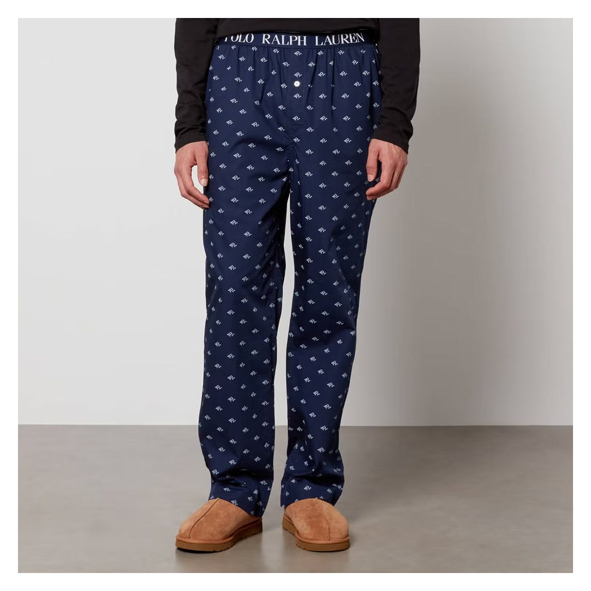 Navy Printed Cotton Pyjama Bottoms main product photo