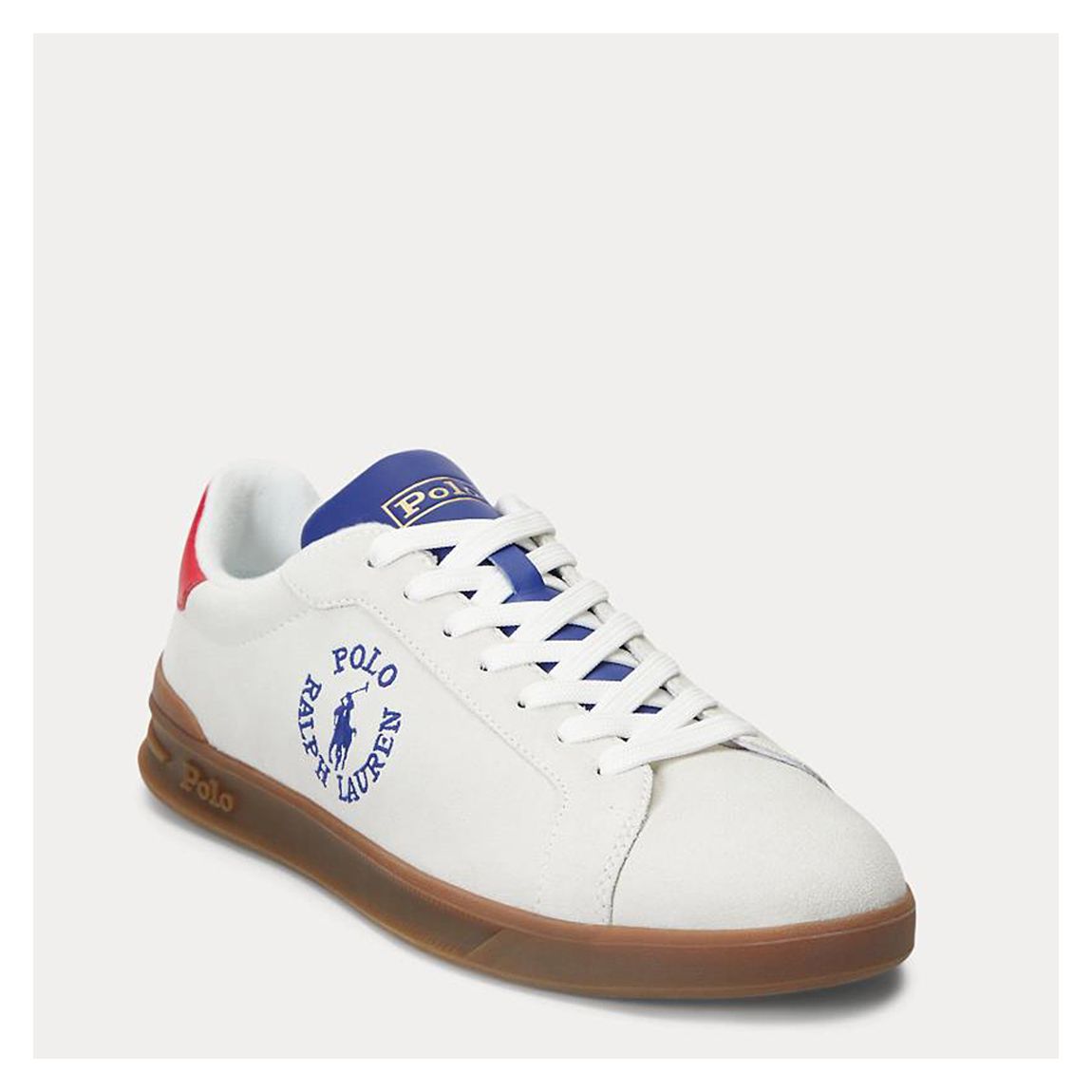 White/Blue Low Top Polo Leather Trainers main product photo