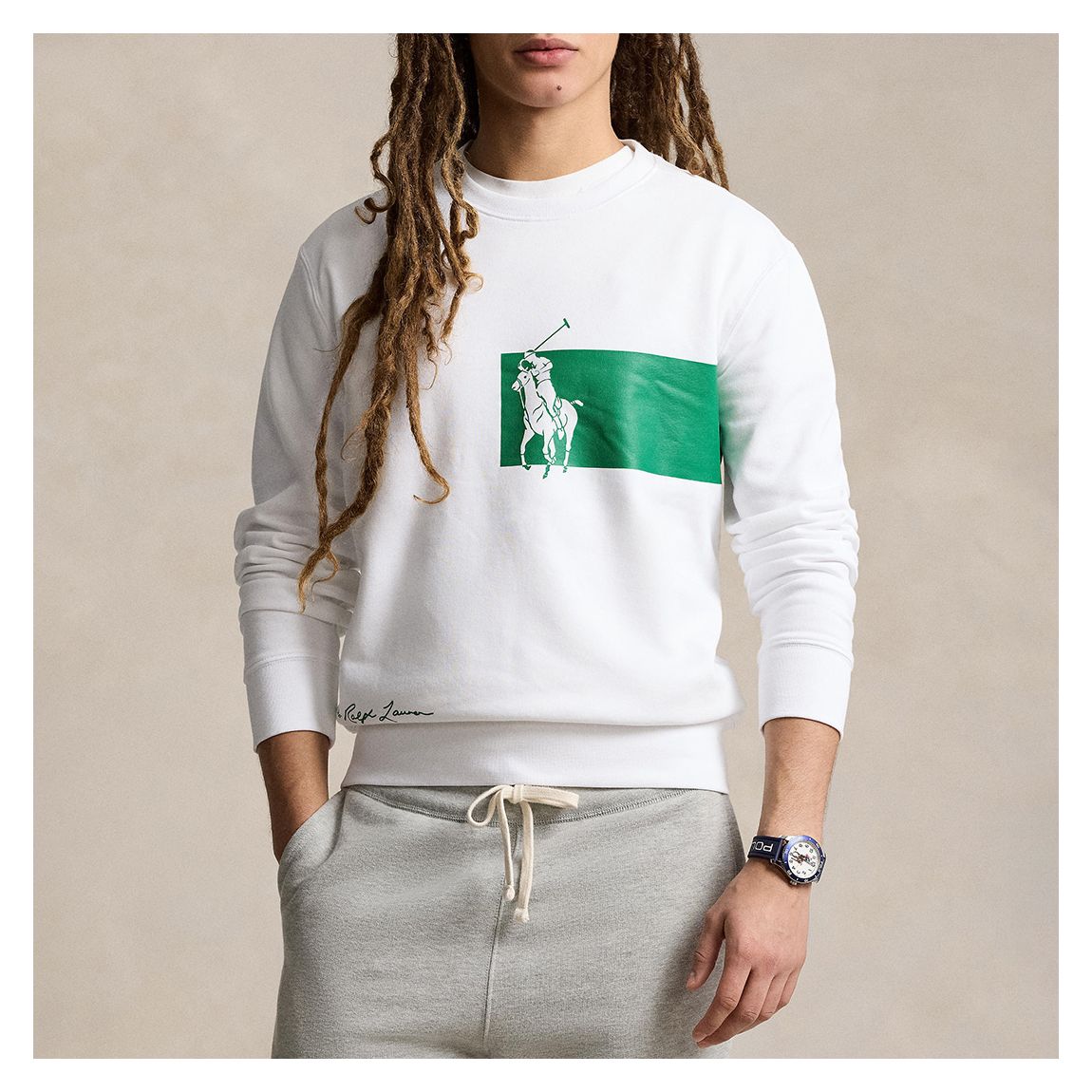 White Printed Cotton Blend Sweatshirt main product photo