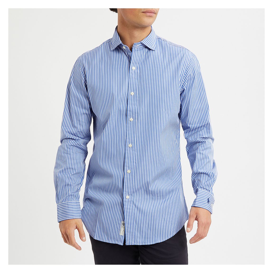 Blue Poplin Stripe Cotton Shirt main product photo