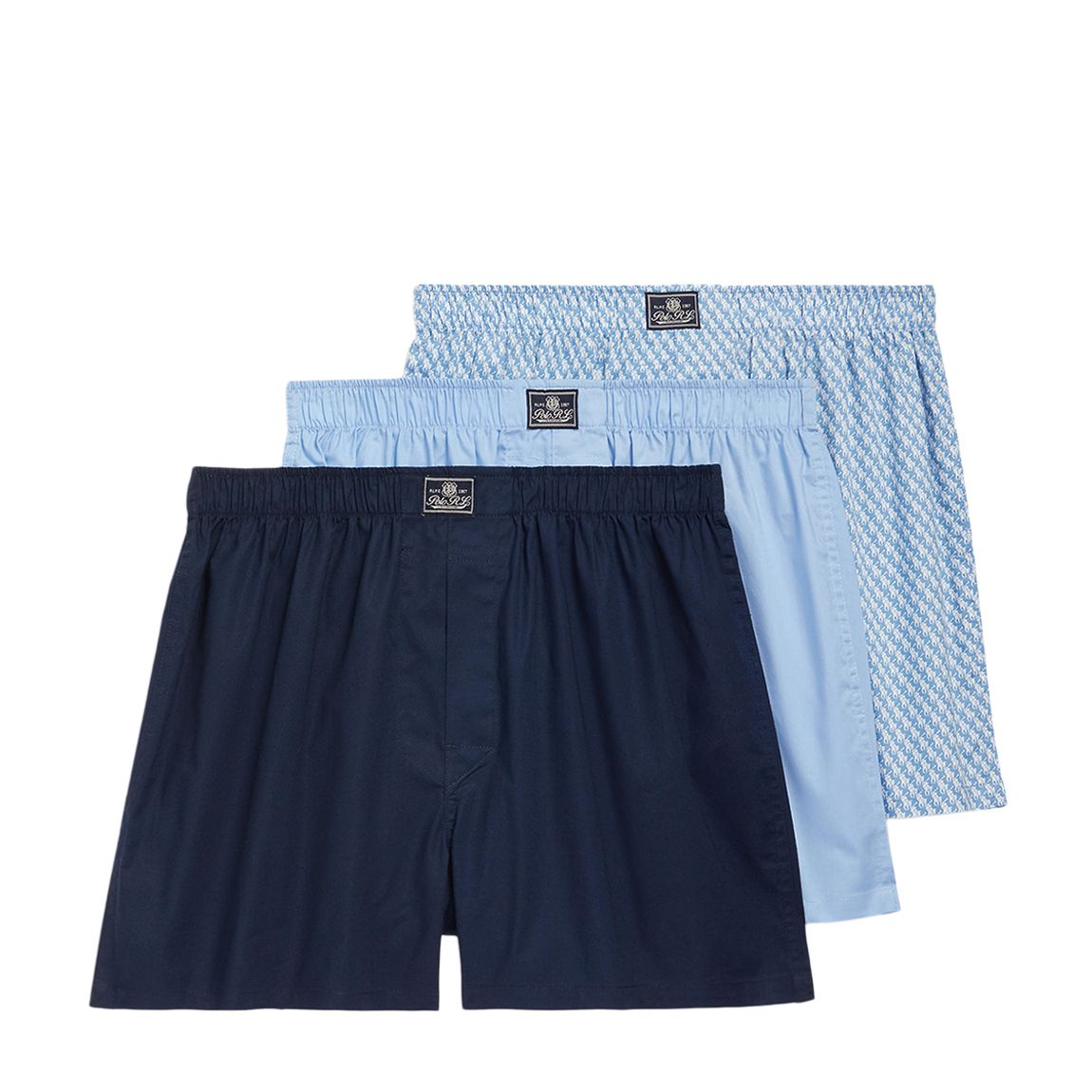 Navy/Blue/White 3 Pack Cotton Boxers main product photo