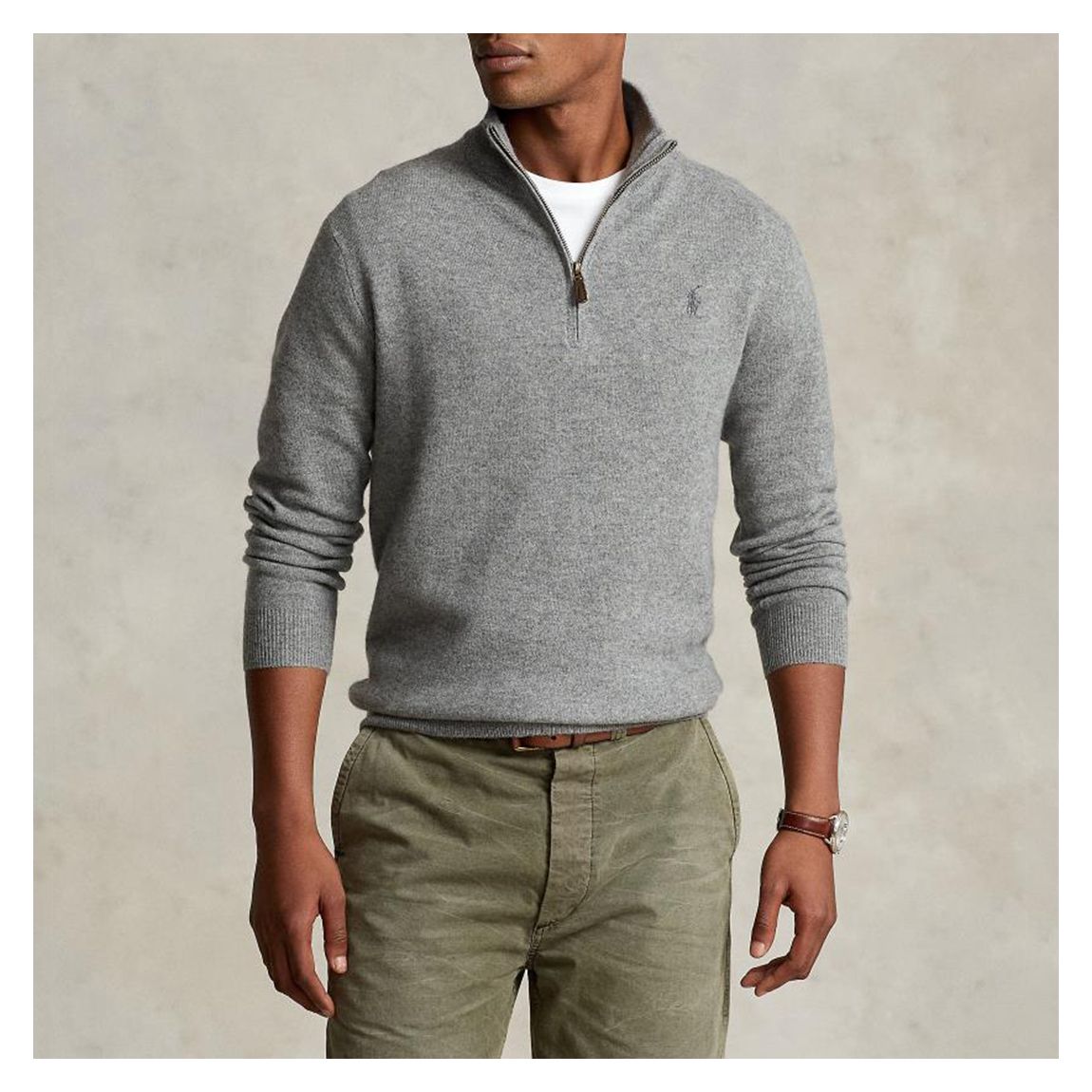 Grey Half Zip Wool Jumper main product photo
