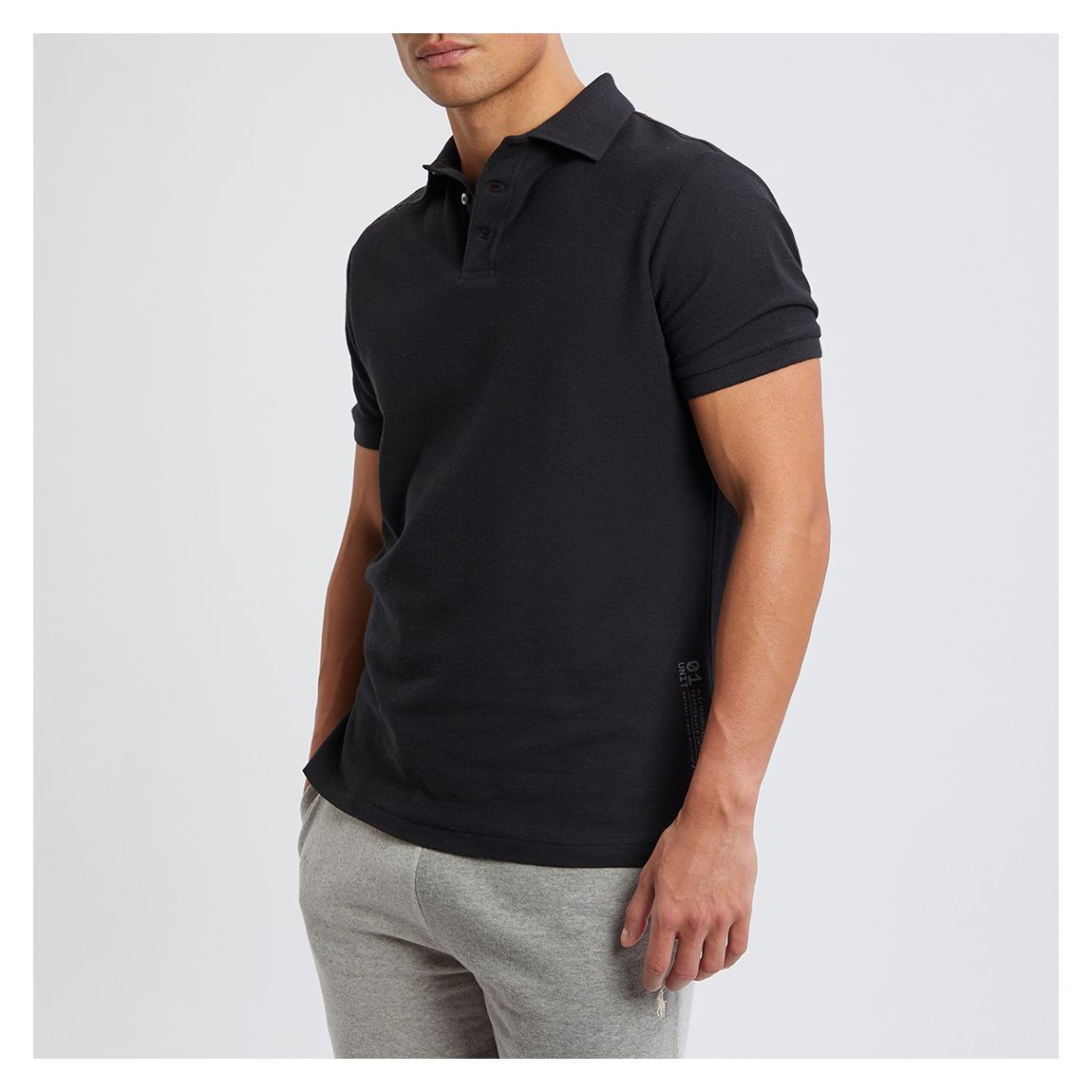 Black Cotton Polo Shirt main product photo