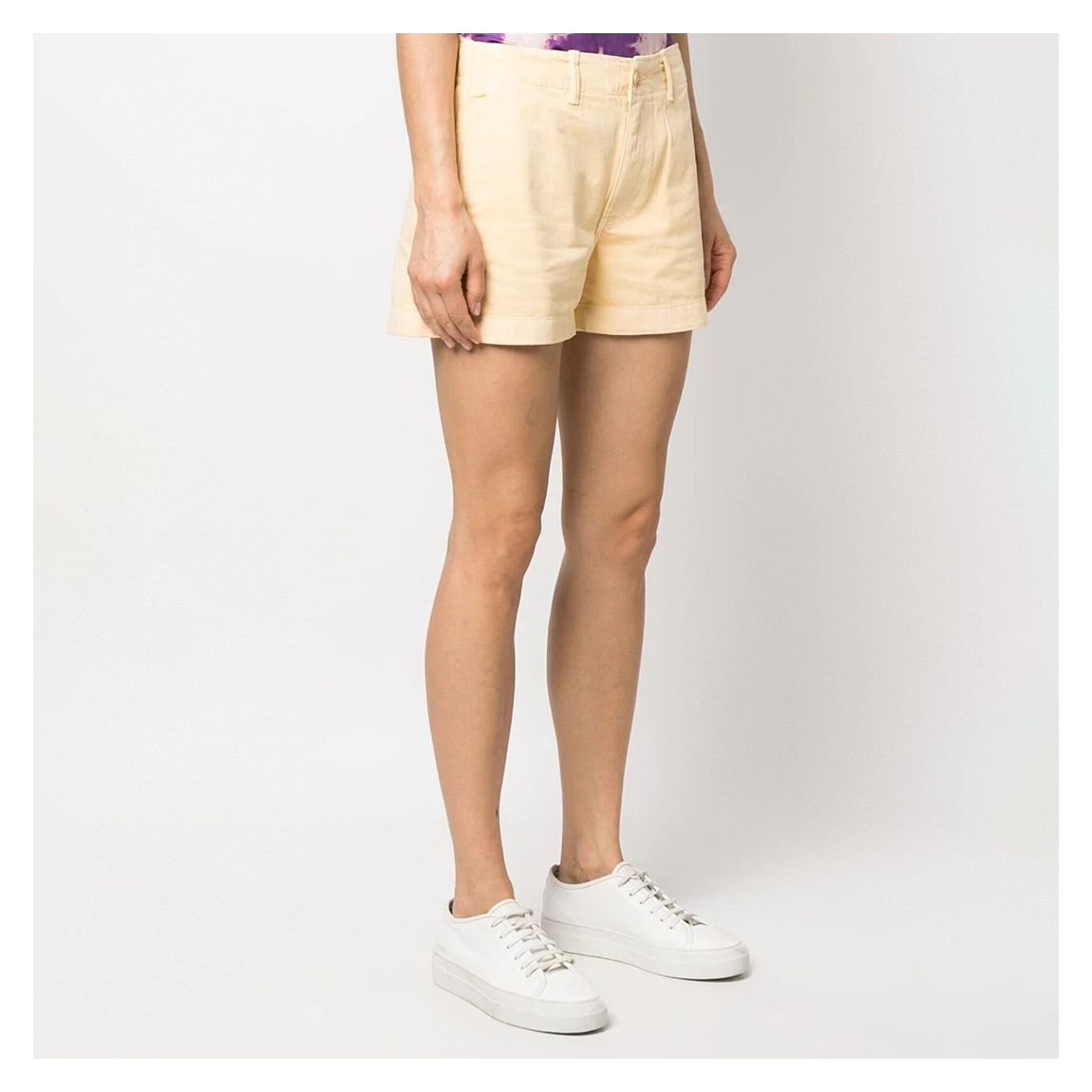 Pale Yellow Cotton Chino Shorts main product photo
