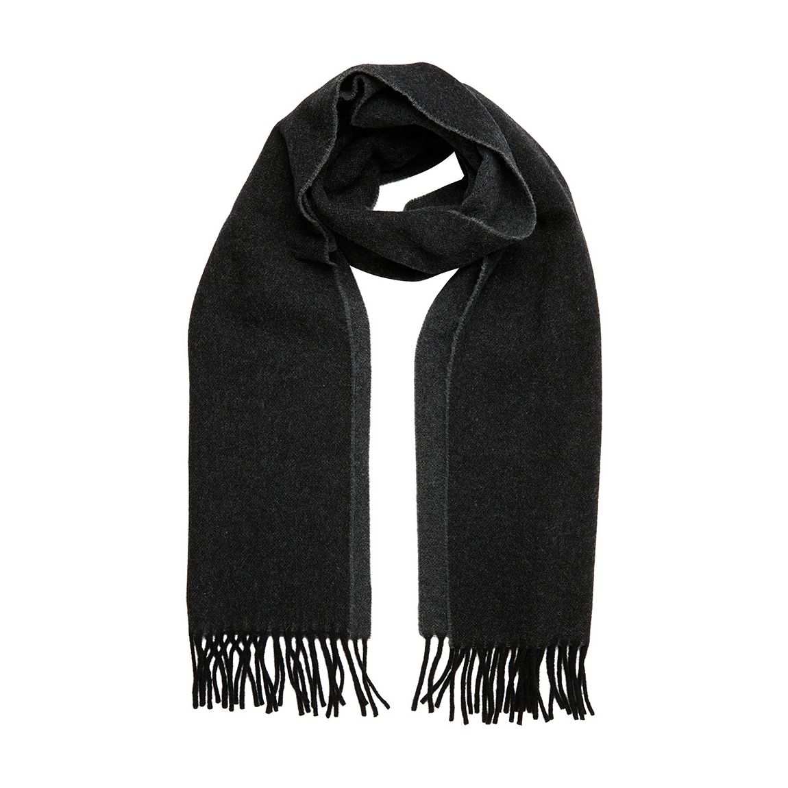 Black Double Faced Wool Scarf main product photo