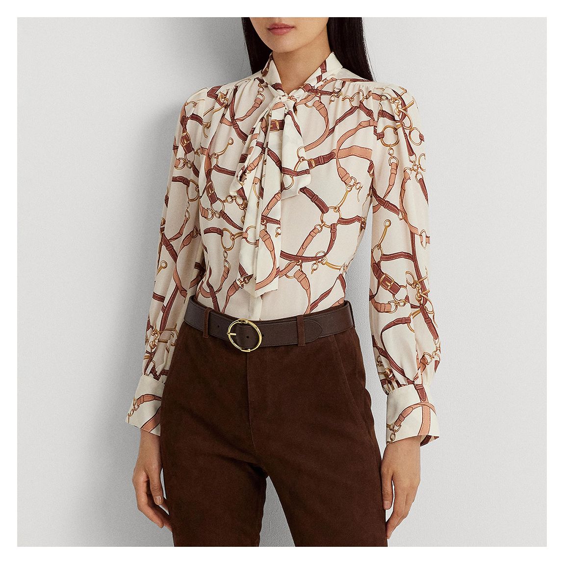 Cream Print Georgette Blouse main product photo