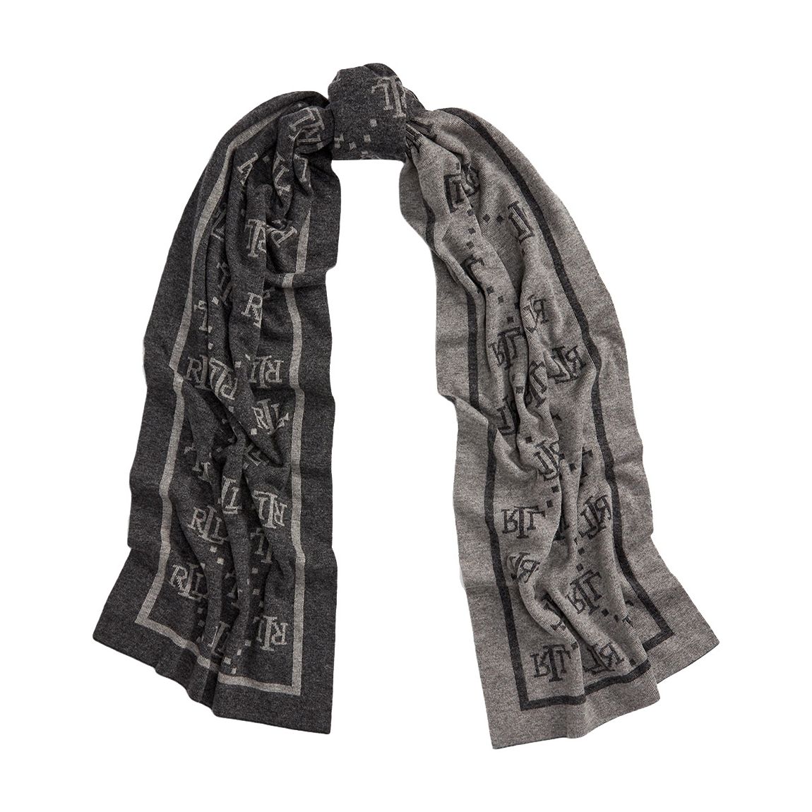 Black Logo Print Wool Blend Scarf main product photo