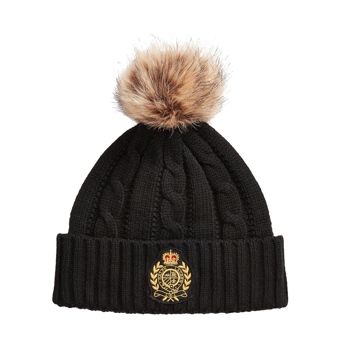 Black Cable Knit Wool Blend Beanie main product photo