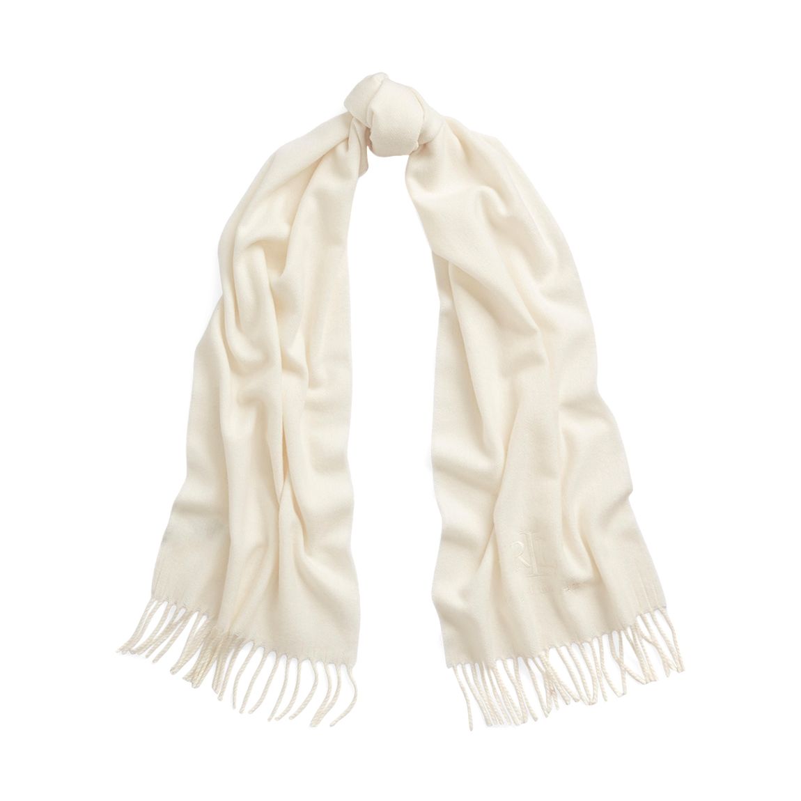 Cream Woven Cashmere Blend Scarf main product photo