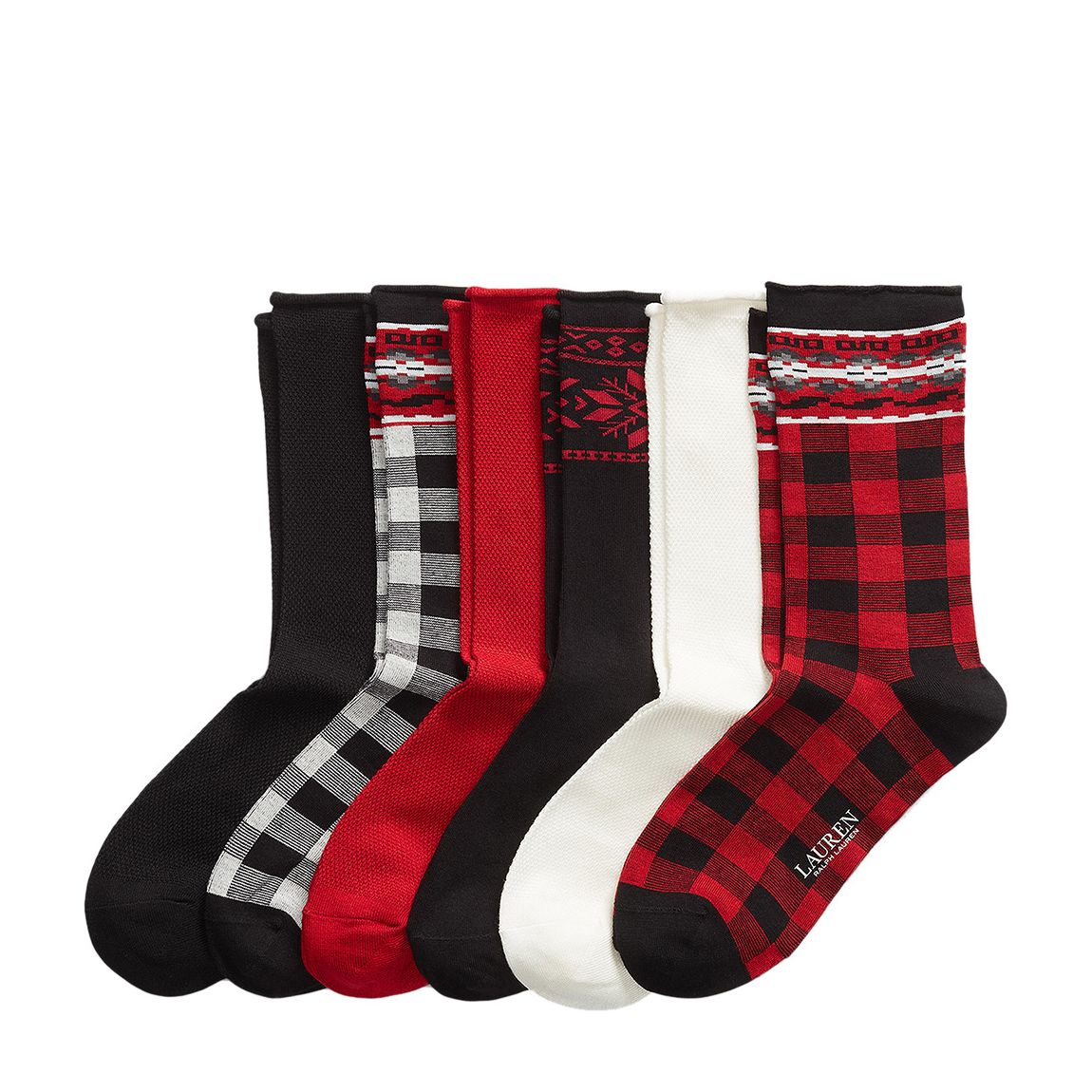Red Multi 6 Pack Printed Socks main product photo