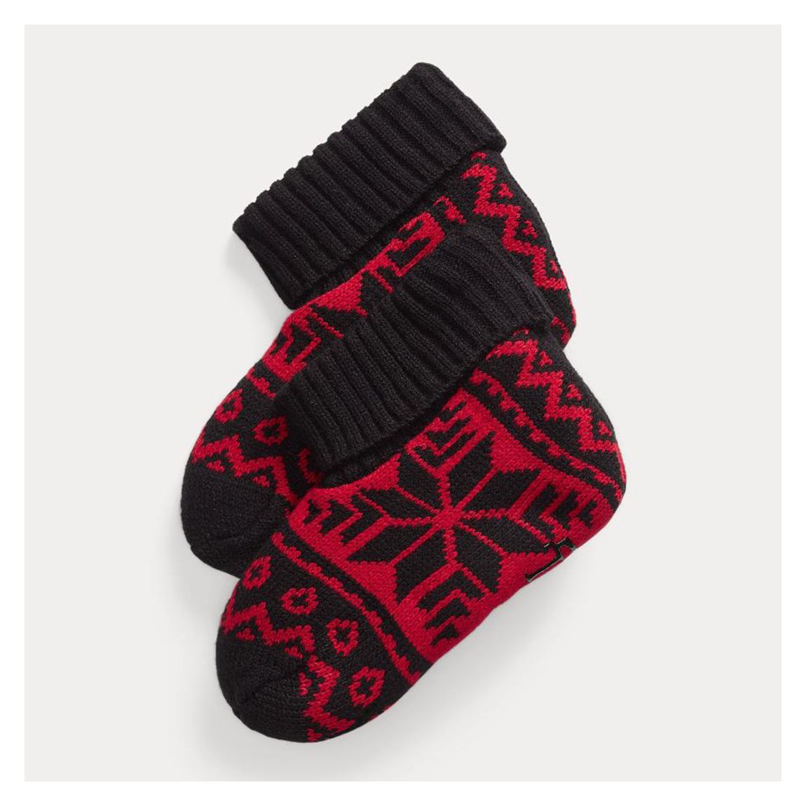 Red Printed Sherpa Lined Socks main product photo