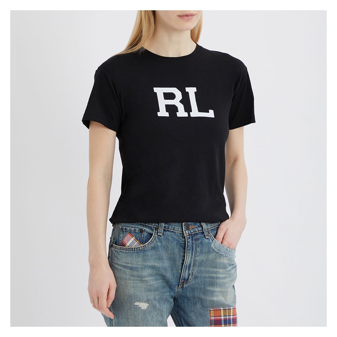 Black RL Logo Cotton T-Shirt main product photo