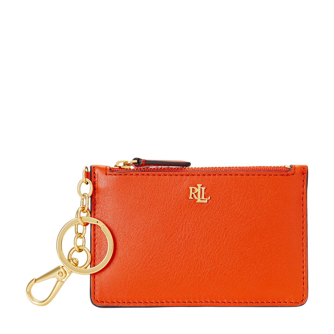 Orange Smooth Leather Card Holder main product photo