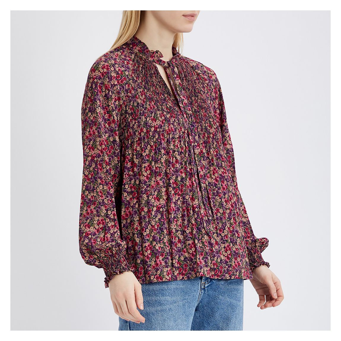 Floral Print Pleated Georgette Blouse main product photo