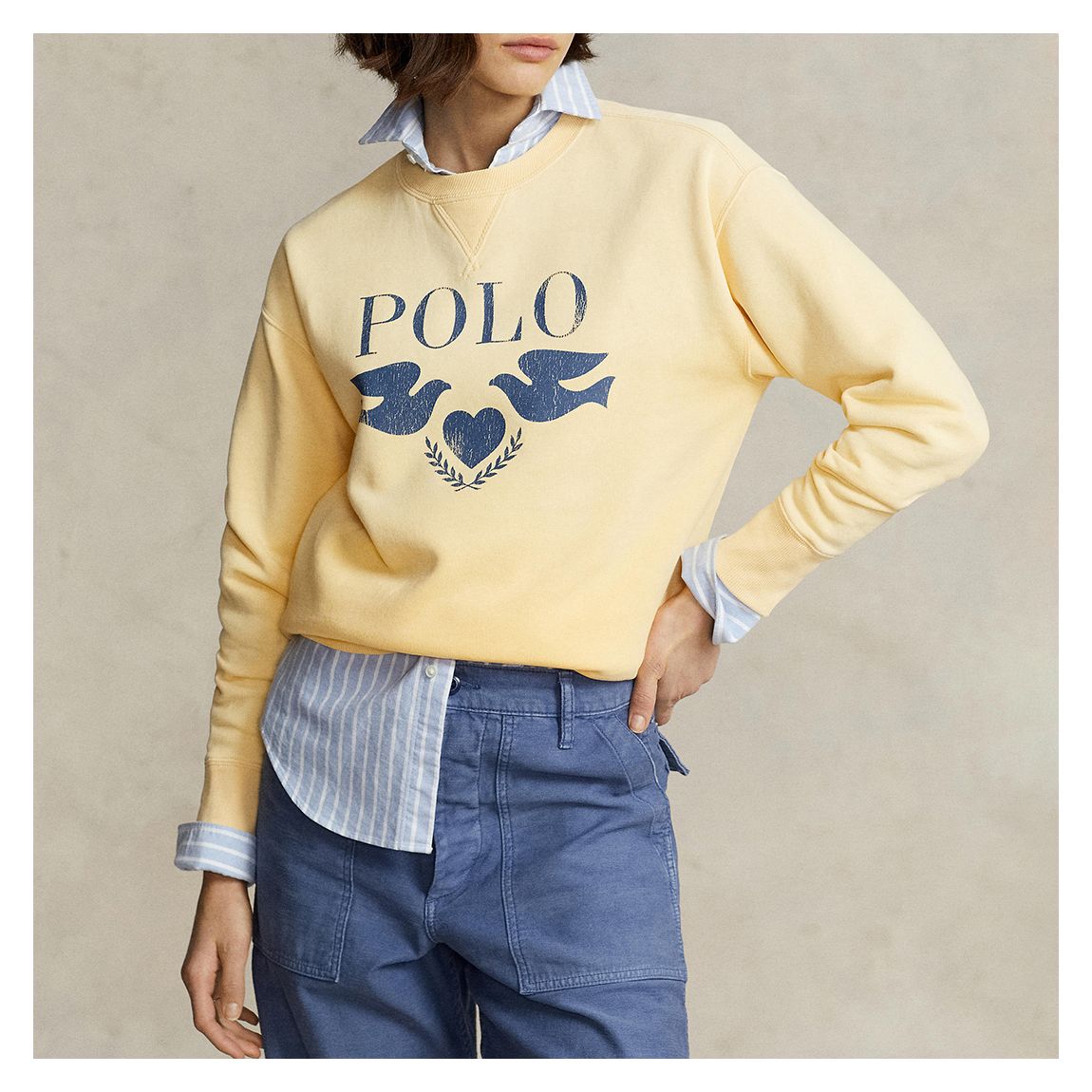Yellow Logo Cotton Blend Sweatshirt main product photo