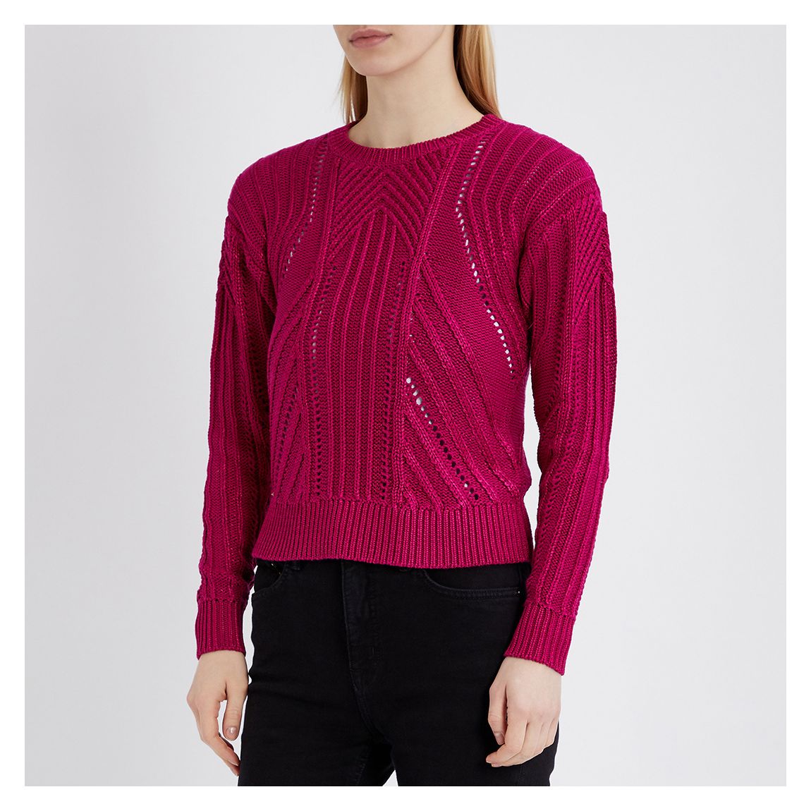 Pink Textured Cotton Blend Jumper main product photo