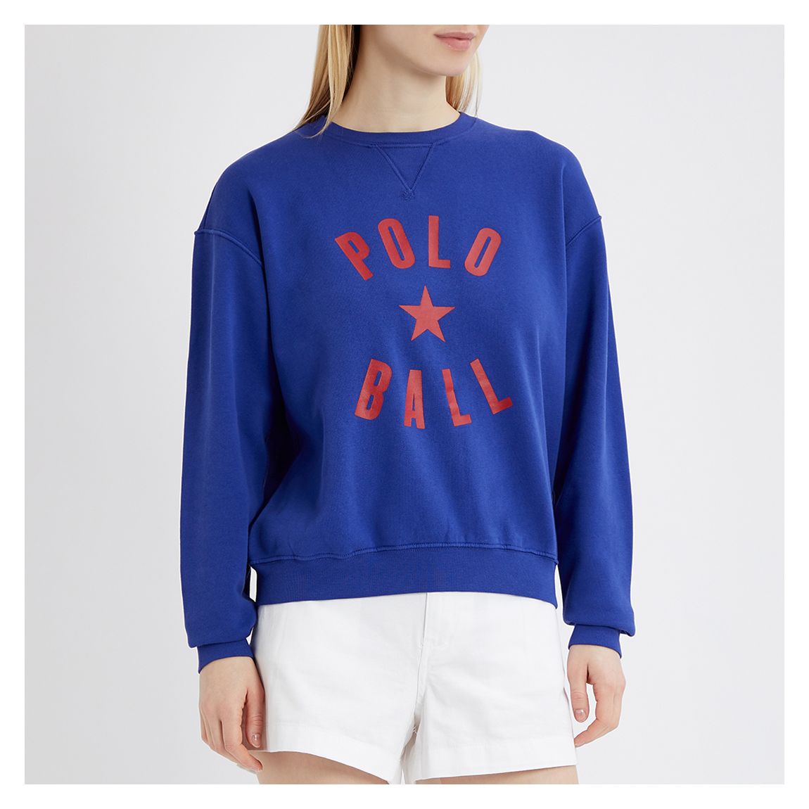 Blue Printed Logo Cotton Blend Sweatshirt main product photo